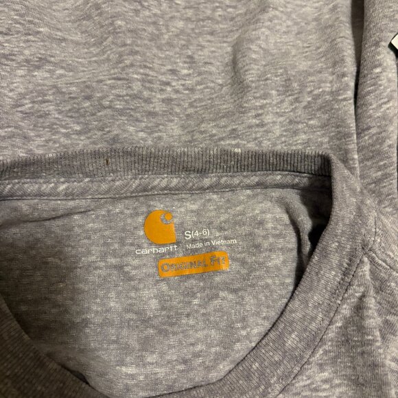 Carhartt Pocket T Shirt Small 4-6 Marled Purple Short Sleeve Crew Neck Cotton - Picture 4 of 4